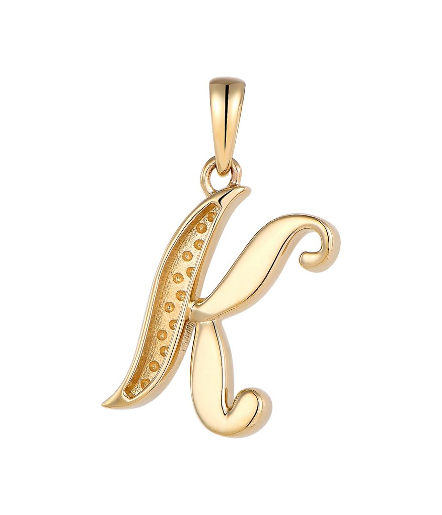18K Gold Alphabet Pendant-GP12276A