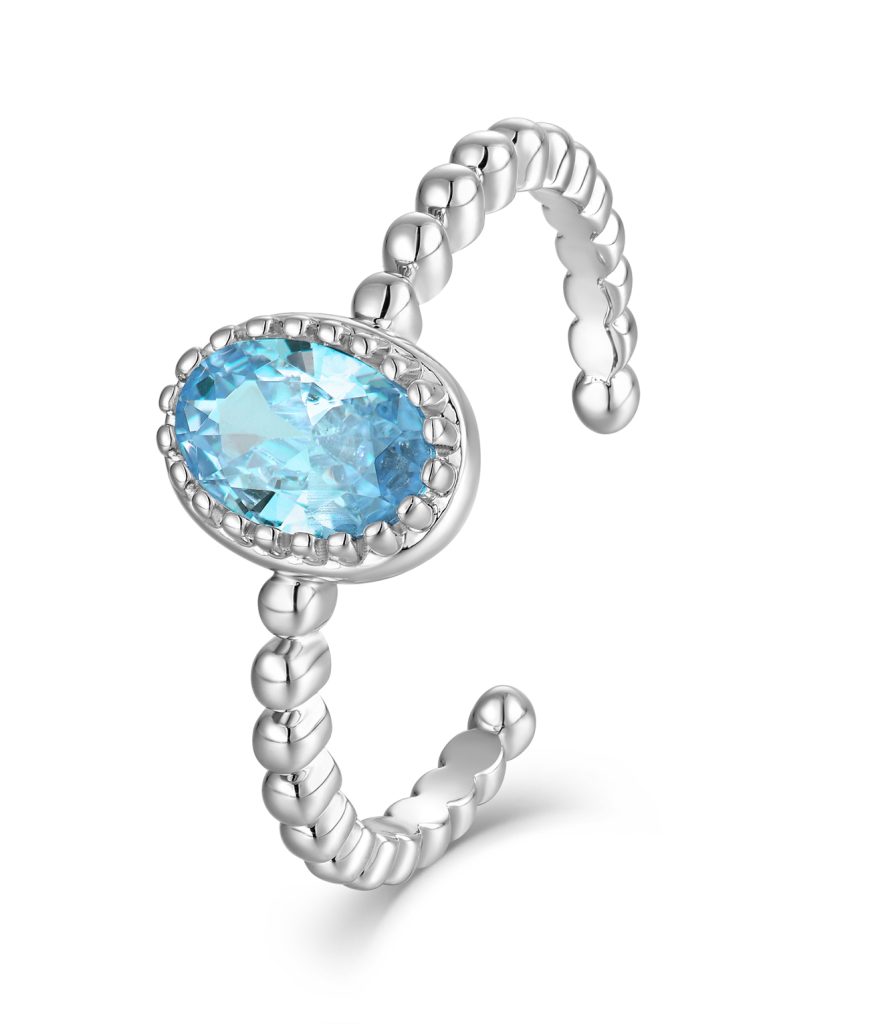 Aquamarine zircon ring-ML01570P