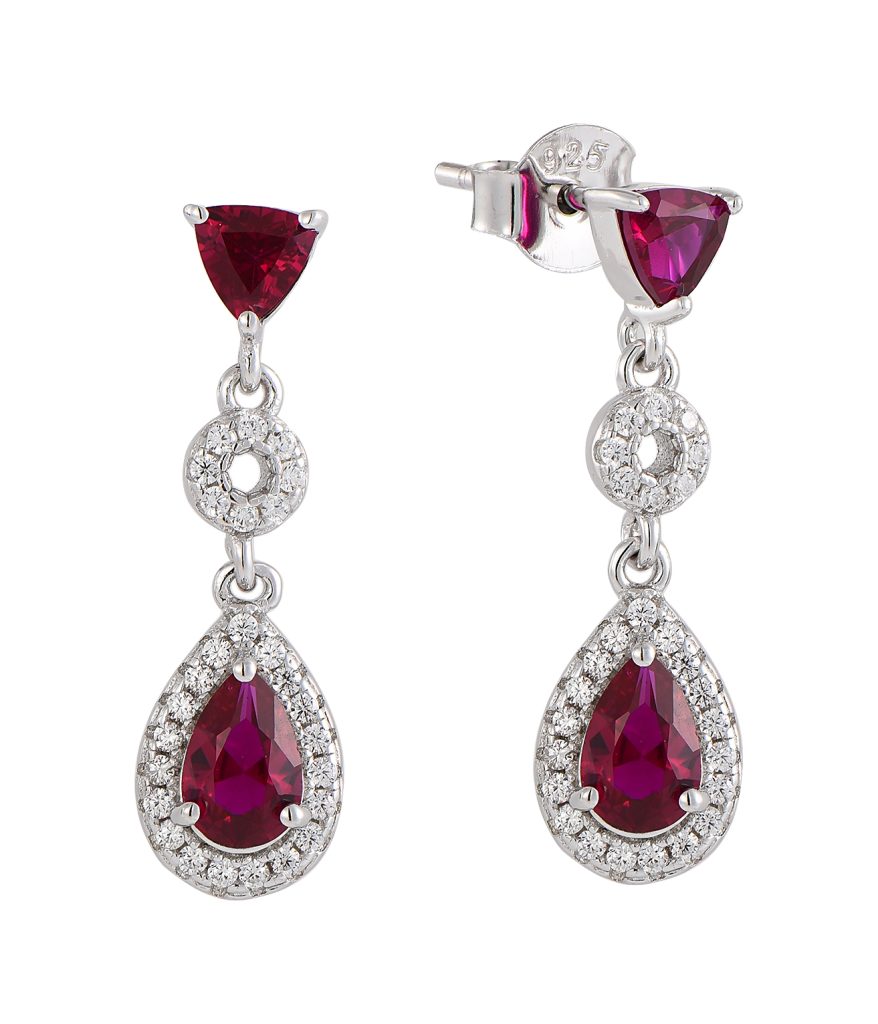 Gemstone silver earrings-ME02059J