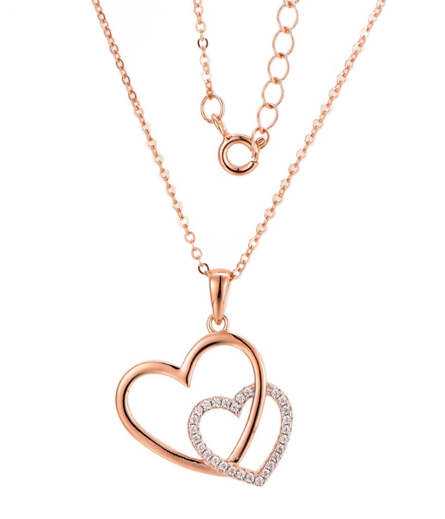 Gold-plated heart necklace-MP02867F