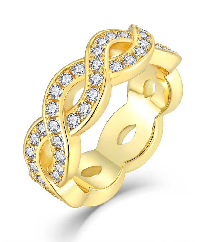 Gold-plated silver ring-FR01551A