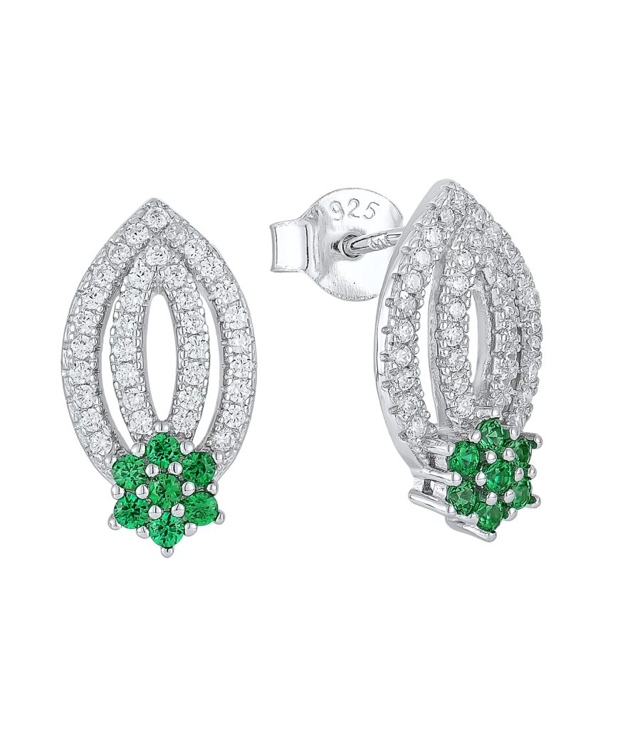 Green Nano Silver Earrings-ME00739H