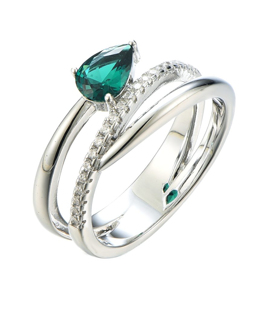 Green Nano Silver Ring-ML01903B