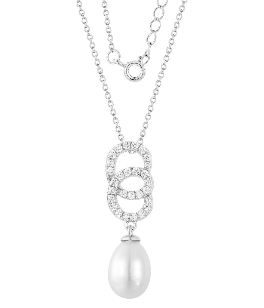 Pearl 925 sterling silver necklace-MP01041D