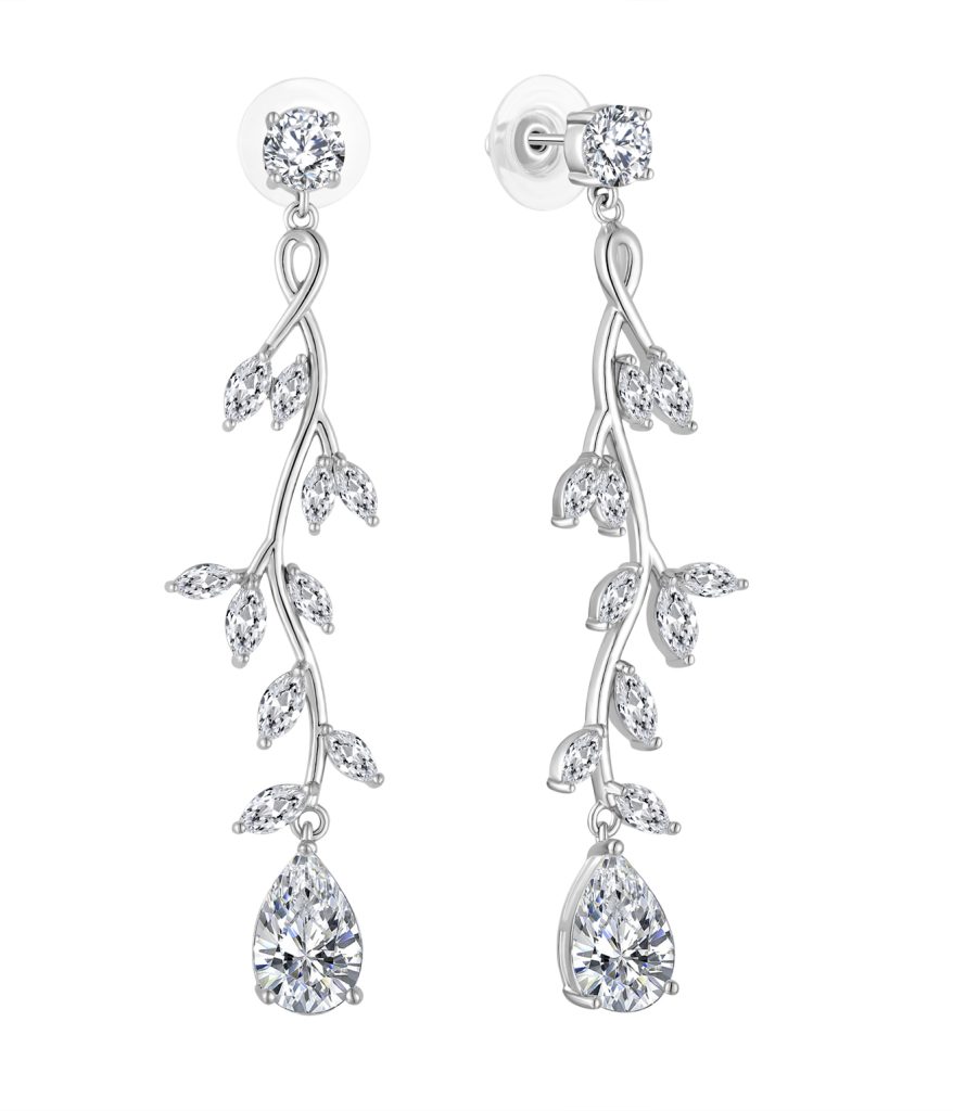 Rhodium plated Earrings-FE01718A