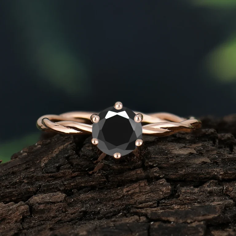 Black Onyx Timeless Solitaire Engagement Ring