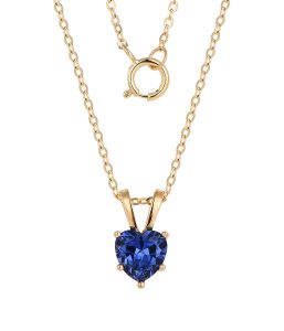 Blue Zirconium Gold Necklace