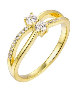 Double Diamond Gold Ring