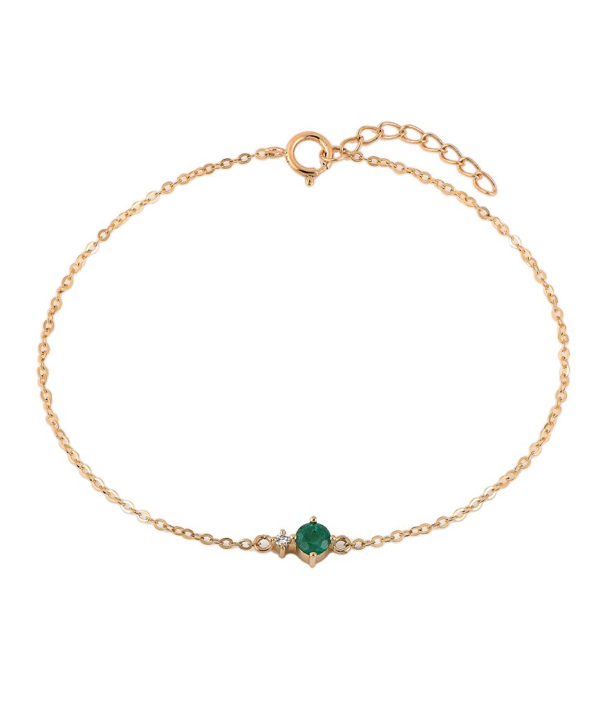 Green Zircon 14K GoldBracelet-GB00233A