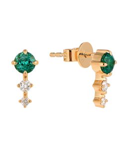 Green Zircon Gold Earrings-GE04352A