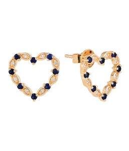 Heart-Shaped Gold Earrings-GE04322A