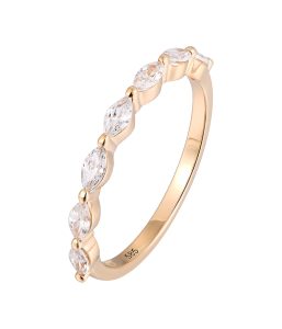 White Zircon Gold Ring-GR00620B