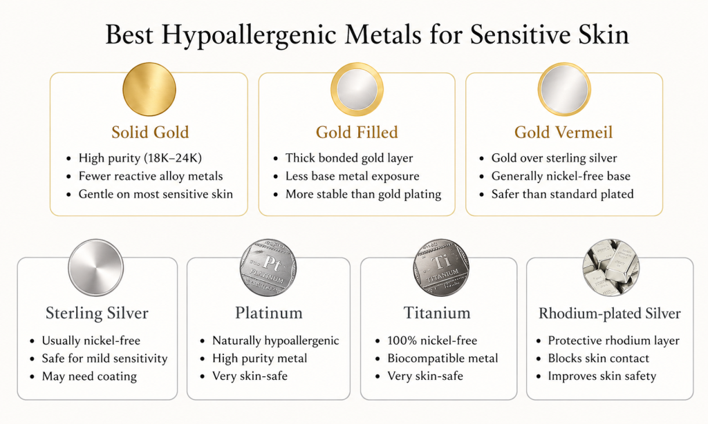 What is Hypoallergenic Jewelry Best Metals for Sensitive Skin