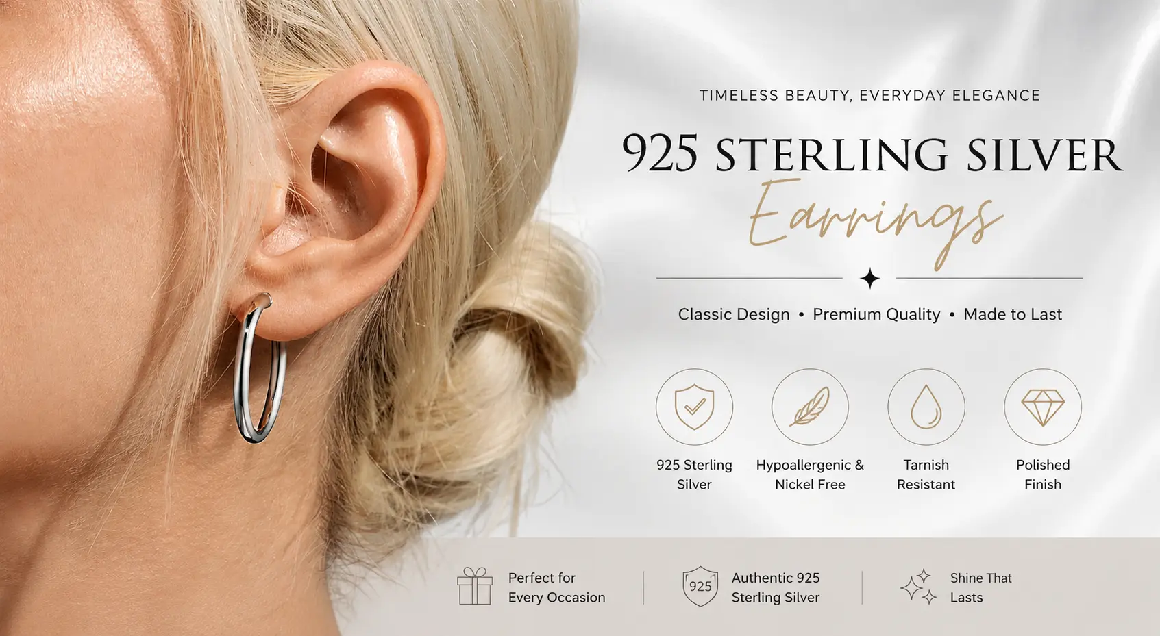 925 sterling silver earrings for sensitive ears