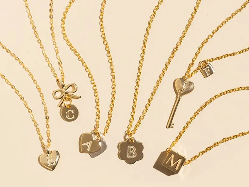Brass jewelry with gold tone finish