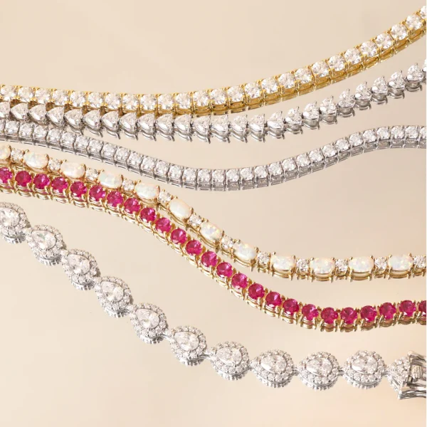 Custom silver tennis bracelet prototype sample made by jewelry manufacturer