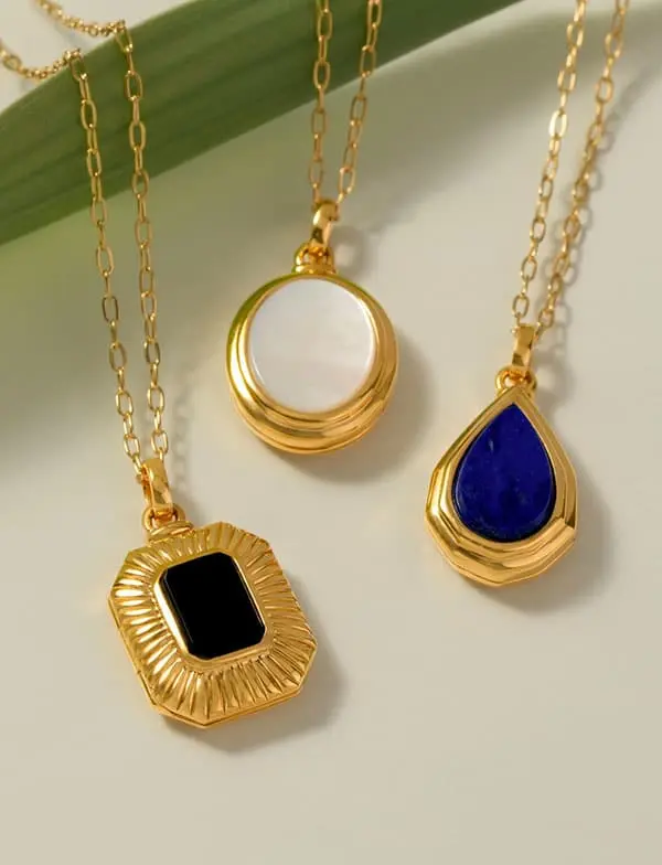 Example of tarnished brass jewelry before cleaning
