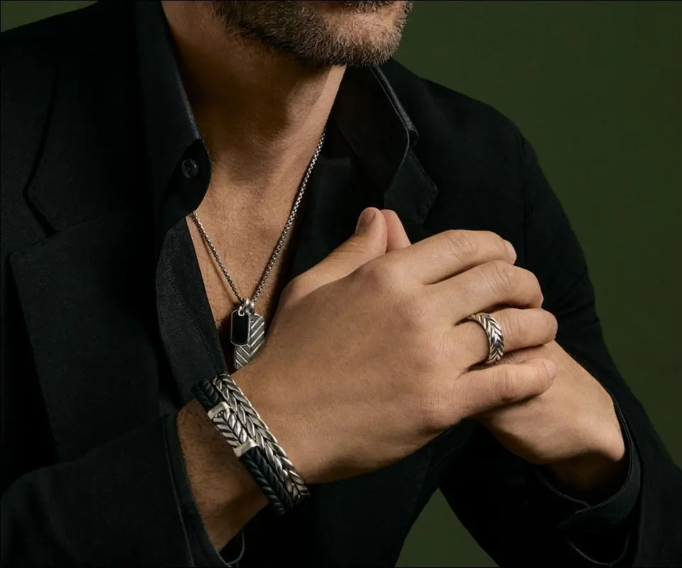 925 sterling silver men's chain necklace wholesale
