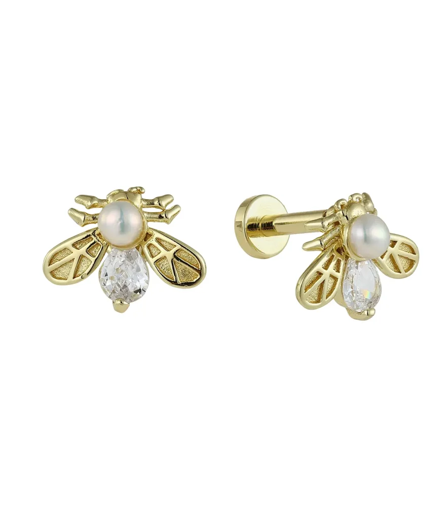 Gold plated earrings for fashion jewelry collections-SE18145B