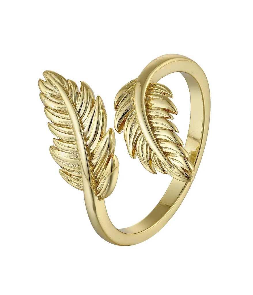 Gold plated ring with custom design-SR14652B
