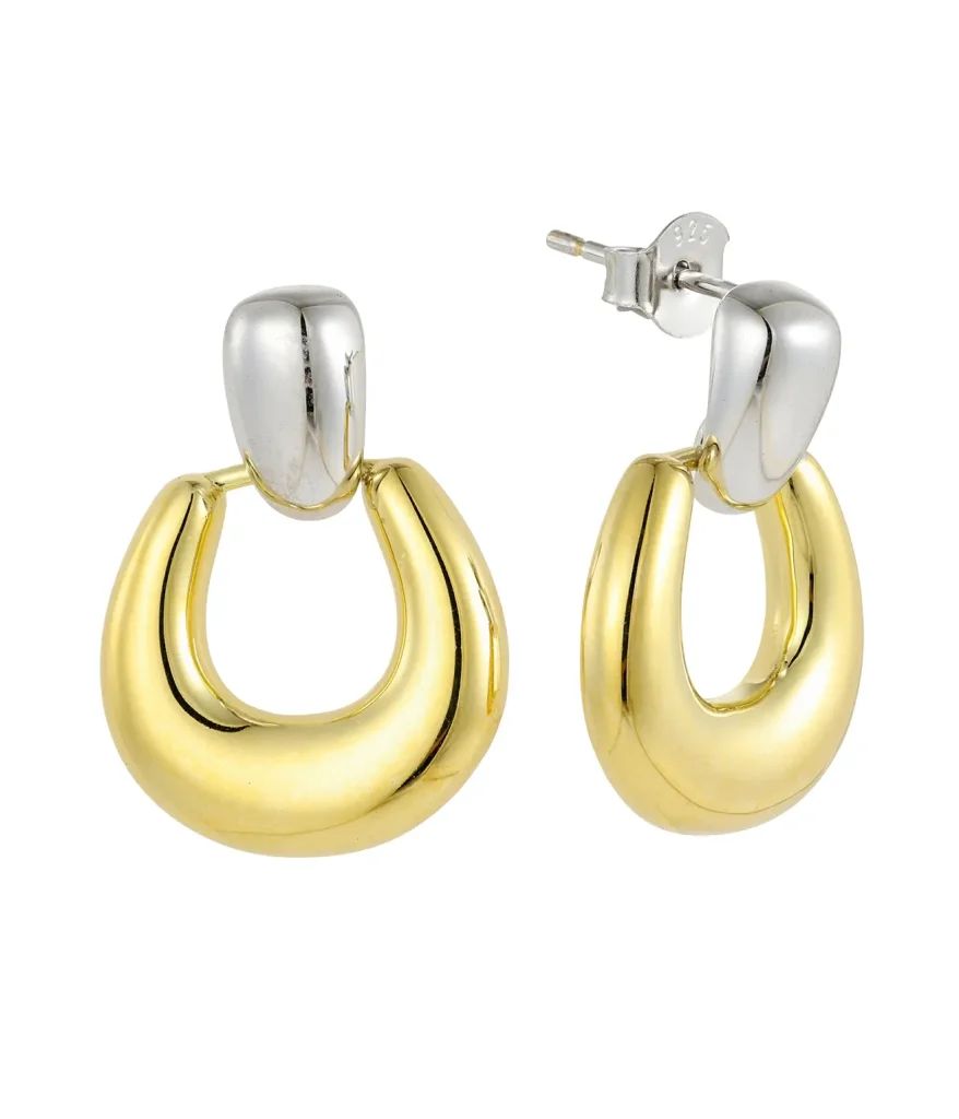 gold plated sterling silver earrings-SE14239D